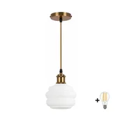 BRILAGI - LED Luster na sajli RETRO GLASS 1xE27/60W/230V O 17 cm zlatni/bijeli