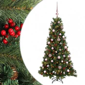 Vidaxl Umetna božična jelka z bučko 120 cm 150 LED Toplo bela