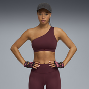 Womens Puma SHAPE Asymmetrical Bra, Red, Size L, Clothing