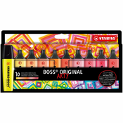 STABILO BOSS ORIGINAL, 10 kom, Višebojno, Dlijeto vrh, Višebojno, 70/24, 70/144, 70/125, 70/126, 70/54, 70/140, 70/129, 70/150, 70/56, 70/40, Pravokutnik