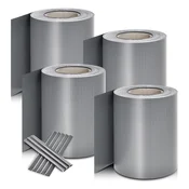 Homestar Komplet trakovi za zasebno ograjo 35x019 m sivi PVC