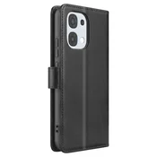 AVIZAR Klasična preklopna torbica za Oppo A6 Pro s funkcijo stojala, Črna, (5000275424)