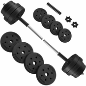 Set bučica, dodatna bučica sa šipkom, 30 kg, crna | SONGMICS