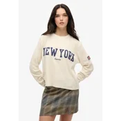 Superdry za ženske. W6012035A Athletic Essential grafična majica z dolgimi rokavi bela (S), Priložnostno, Bombaž, Dolg rokav