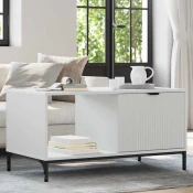 vidaXL Klubska miza Bela 90 x 49 x 46 cm Konstruiran les