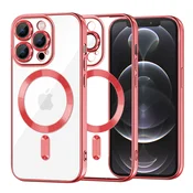 Ovitek Techsuit Luxury Crystal MagSafe za iPhone 12 Pro - rdeč