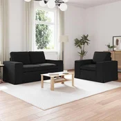 Vidaxl Kavč 2 pcs Črna 182 x 80 x 82 cm blago