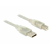 Kabel DELOCK, USB 2.0, USB-A (M) na USB-B (M), prozorni, 2m (za printer)