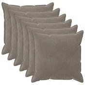 vidaXL Prevleka za blazino 6 pcs HOUTEN Svetlo siva 60 x 60 cm Žamet