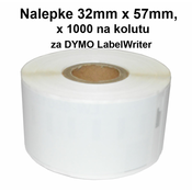 FENIX DLW-11354 nalepke 32mmx57mm, 1000 nalepk na kolutu za DYMO LabelWriter serije 300, 400, 450, 4XL