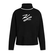 Karl Lagerfeld Pulover črna / bela