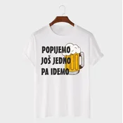 MAFIMI Muška majica Pijemo još jedno pa idemo, Bela
