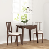 vidaXL Jedilni stoli z blazinami 2 kosa Brown Solid Wood Rubber