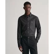 Gant za moške. 3000102 Klasična srajca iz poplina Slim Fit črna (S), Črna, Priložnostno, Stranka, Bombaž, Classic,