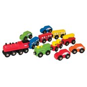 Vozovi i vlakovi od drvene igračke, 11 dijelova