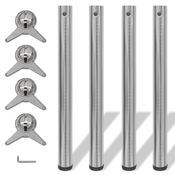 vidaXL 4 x Noge za Mizo iz Brušenega Niklja Nastavljiva Višina 710 mm