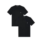 Emporio Armani za moške. EM000391_AF14132 Komplet dveh črnih majic za domača oblačila (XL), Črna, Bombaž, Kratek ro