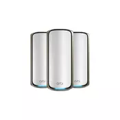 NETGEAR Orbi 970 Series Quad-Band WiFi 7, 3-Pack Quad-band (2.4 GHz / 5 GHz-1 / 5 GHz-2 / 6 GHz) Wi-Fi 6 (802.11ax) Sivo Unutarnji