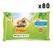 Friskies Vlažna hrana za štence, Piletina i grašak, Žele, 80x100g