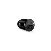 slomart Avtomobilski polnilec Puro Mini 30W Power Delivery 2 x USB-C - črn