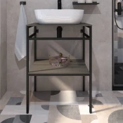 Kupaonski element stojeci Concepto+ Smooth Steel New 62, smedi, s 2 ploce