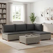 5 kos Ratan lounge set s blazinami GENDT Naravni rattan