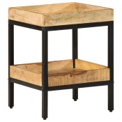 vidaXL Stranska miza 35x35x45 cm Trden les grob mango