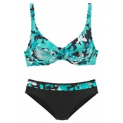 PETITE FLEUR Bikini  turkizna / črna / bela