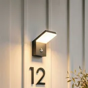 Arcchio LED zunanja stenska svetilka Yolena, senzor, antracit, aluminij - Sodobni - temno siva, bela - Kovina