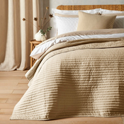 Bež prošiven prekrivac za bracni krevet 220x230 cm – Bianca