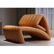 Casa Padrino Luxury Designer Leather Armchair Brown 75 x 135 x H. 80 cm - Genuine Leather Living Room Armchair - Living Room Furniture - Hotel Furniture - Luxury Quality - Made in Italy