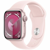 Pametni sat Apple Watch Series 9 GPS, 41mm, Pink Aluminium Case with Light Pink Sport Band (M/L) mr943qc/a