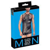 Svenjoyment - prozirna muška majica s umecima i zatvaracem (crna)