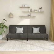 Greatstore Kavč dvosed z ležiščem temno siv žamet