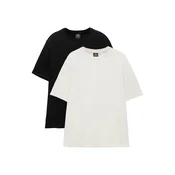 Pull&Bear Majica  črna / bela
