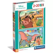 Disney klasiki: Levji kralj in Dumbo, 2 x 20-delni Supercolor sestavljanki - Clementoni