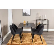 Venture Design Jedilna miza in stol komplet Dipp miza 75x120x85 cm stol 57x76,5x50 cm črna