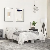 shumee vidaXL Posteljni okvir, siv hrast sonoma, 140x200 cm