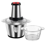 HOME & MARKER Električni sekljalnik hrane 2 hitrosti, inox posoda, za meso in zelenjavo | MINCBOWL