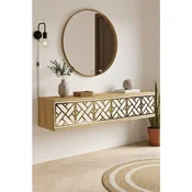 Hanah Home komoda Arex 120, 120 cm, hrast Sapphire / bela / zlatna