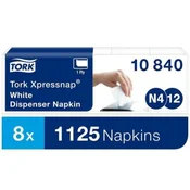 Serviete v dozirniku, enoslojne, 21,3 x 33 cm, sistem N4, univerzalne, TORK Xpressnap®, bele, 1125 kosov