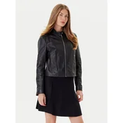 BOSS Usnjena jakna C_Saleste1 50545625 Črna Regular Fit