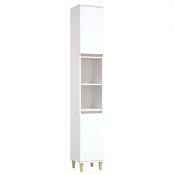 MAISON CHIC Kopalniška omarica - Kopalniški kabinet bela 30x30x190 cm inženirski les, (21794560)
