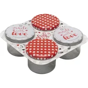 Gastro kozarci za vlaganje 235 ml, navojni pokrov Made with Love, različne barve, set 4 kos