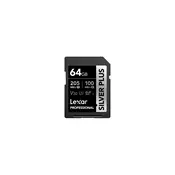 Lexar SDXC 64GB UHS-I V30 Silver Plus (R:205/W:100MB/s)