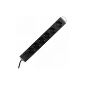 home Produžni kabel sa zaštitom, 6 uticnica, 1.0 mm2, 1.5 met - NVT 6K/BK