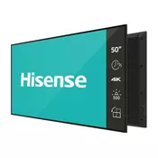 HISENSE Graficka tabla 50DM66D 50, 4K UHD 500 nita Digital Signage 24/7 Operacija, Crna