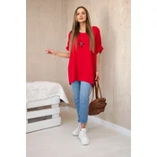 Kesi Włoski Oversized blouse with pendant red