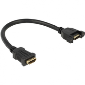 Delock HDMI podaljševalni kabel za vgradnjo [1x HDMI-vtičnica - 1x HDMI-vtičnica] 0.25 m črne barve Delock