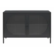 Črna kovinska vitrina 100x64x40 cm Luna – Storaa
